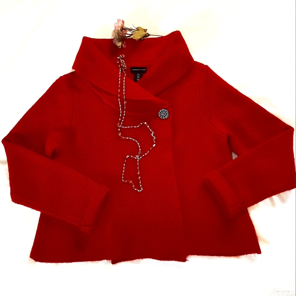 ADRIENNE VITADINI Red Knit Sweater